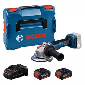 Miniamoladora a batería BOSCH GWS 18V-11 + 2 x 5.0 Ah + cargador en L-BOXX - 06019N4103