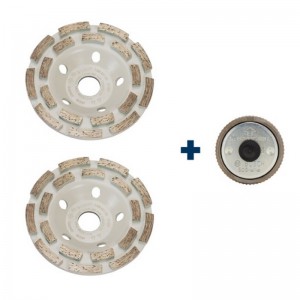 SET de 2 muelas de Vaso Diamante BOSCH Expert Concrete long life: 125 mm + tuerca - 061599761Z