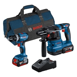 Set BOSCH Taladro GSB 18V-45 + Martillo Perforador GBH 18V-22 + 2x4.0Ah + Cargador + Bolsa