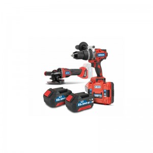 Set Taladro Percutor a Batería 18V 80Nm + Amoladora a Batería 18V 125mm SINEX + 2x5.0Ah + Maleta
