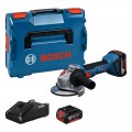 Miniamoladora a batería BOSCH GWS 18V-8 125mm + 2 x 4.0 Ah en L-BOXX - 06019N9002