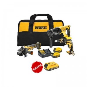 Kit 3 herramientas para pladur: Atornillador + Martillo + Amoladora + 2 x 5.0 Ah + 1 x 2.0 Ah GRATIS y bolsa