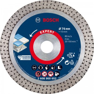 Disco de corte de diamante BOSCH EXPERT HardCeramic 76 mm de 76 x 1,5 x 10 mm - 2608900652