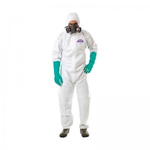 Buzo desechable JUBA STEELGEN 1000 con riesgo químico tipo 5 y 6, blanco - 1188B56PRO