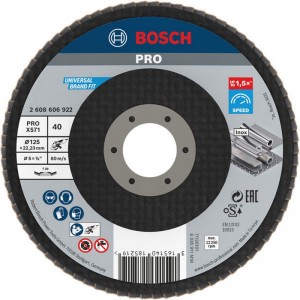 Disco de láminas acodado BOSCH PRO X571, 125 mm, Best for Metal