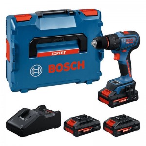Taladro con percusión a batería BOSCH EXPERT EXSB18V-90 + 3 baterías 4.0 Ah en LBOXX - 06019R3102