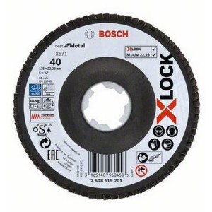 Disco de láminas BOSCH X-LOCK cónico de 125 mm para metal