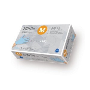 Guante desechable de nitrilo GENTLE TOUCH LG 3.5 gr AZUL, sin polvo (caja 100 unidades)