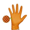 Guante desechable de nitrilo GENTLE GRIP 8.5 gr NARANJA diamantado, sin polvo (caja 50 unidades)