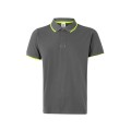 Polo manga corta Stretch VELILLA bicolor, gris/amarillo flúor