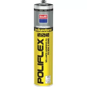 Sellador de poliuretano KRAFFT POLIFLEX cartucho NEGRO 300 ml - 50033