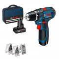 Taladro Atornillador a Batería BOSCH GSR 12V-15 + 1x2.0Ah + 1x4.0Ah + 39 Accesorios + Bolsa