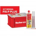 KIT Anclaje/Taco químico FISCHER resina de poliéster FIS P PLUS 380 ml, 16 uds + 32 cánulas + cubeta - 574271