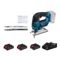 SET Sierra de calar a batería BOSCH GST 18 V-LI + Power Set 3 baterías ProCORE GBA 18V 4.0 Ah + cargador