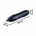 Atornillador a batería PROFESIONAL BOSCH GO 3.6v con juego de puntas 25 piezas en L-BOXX mini - 06019H2101