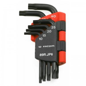 Juego de 6 llaves macho FACOM acodadas Torx® en estuche - 89R.JP6
