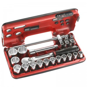 Cofre FACOM DBOX vasos 1/2" 12 caras métricas - 22 piezas - SL.DBOX412