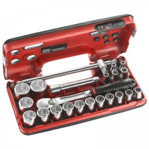 Cofre DBOX vasos 1/2" 6 caras métricas - 22 piezas - SL.DBOX4