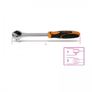 Carraca reversible BETA con cuadrado macho 1/2", 72 dientes - 920/55