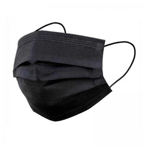 Mascarilla higiénica no reutilizable NEGRA, 3 capas - BERGNER NO-0223BK