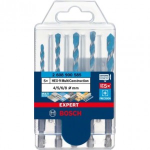 Set de 5 brocas BOSCH EXPERT HEX-9 MultiConstruction de 4/5/6/6/8 mm - 2608900585