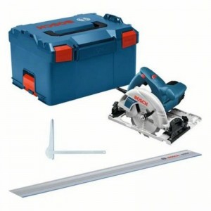 Sierra Circular BOSCH GKS 55 + Tope Longitud GCE + Carril Guía FSN1400