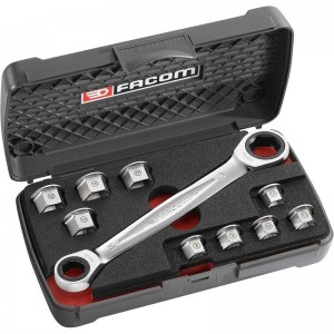 Juego de llave con trinquete FACOM de vasos hexagonales "11 en 1" - 464.J1APB