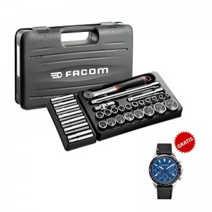 Juego de carraca y vasos de 1/2" en mm - 6 caras con reloj de regalo EDICIÓN 24H LE MANS - FACOM S.161-24H