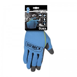 Guante de cuero sintético en palma con dorso de Elastano (Spandex) - H270BL