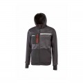 Sudadera con cremallera y gorro U-POWER GALAXY gris Asphalt Grey - FU275AG