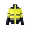 Cazadora VELILLA de Alta Visibilidad con cremallera y velcro, bicolor, Azul marino / Amarillo flúor