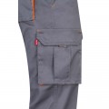 Pantalón Stretch VELILLA bicolor multibolsillos, Gris / Naranja flúor