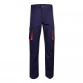 Pantalón Stretch VELILLA bicolor multibolsillos, Azul marino / Naranja flúor