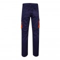 Pantalón Stretch VELILLA bicolor multibolsillos, Azul marino / Naranja flúor