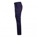 Pantalón Stretch VELILLA bicolor multibolsillos, Azul marino / Naranja flúor