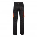 Pantalón Stretch VELILLA bicolor multibolsillos, Negro / Naranja flúor