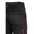 Pantalón Stretch VELILLA bicolor multibolsillos, Negro / Naranja flúor