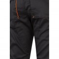 Pantalón Stretch VELILLA bicolor multibolsillos, Negro / Naranja flúor