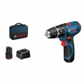Taladro Percutor a Batería BOSCH GSB 12v-15 + 2x2Ah + Bolsa
