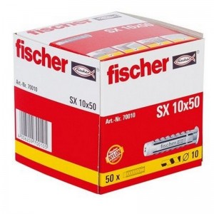 Taco de nylon FISCHER SX 10x50, caja de 50 unidades