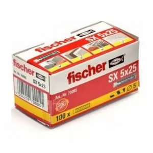 Taco de nylon FISCHER SX 5x25, caja de 100 unidades