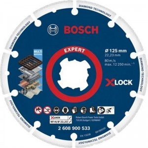 Disco de diamante BOSCH EXPERT para metal X-LOCK 125mm x22,23mm - 2608900533