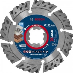 Disco de corte de diamante BOSCH EXPERT Multimaterial X-LOCK de 115 x 22,23 x 2,4 x 12 mm - 2608900669