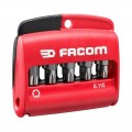 Juego mixto FACOM de 10 puntas Torx® 1/4" - serie 1 - 25 mm + portapuntas - E.112PB