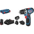 Taladro Atornillador a Batería BOSCH GSR 12V-15 FC FlexiClip + 2x2.0Ah + 4 Cabezales + Maleta