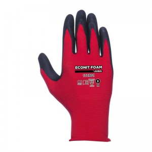 Guante de Nylon® + fibra Lycra® sin costuras con recubrimiento de nitrilo foam en palma - 111801 JUBA