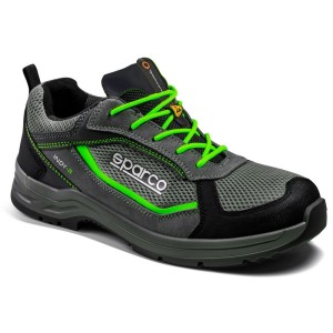Zapato de seguridad SPARCO INDY R SONOMA S1P Gris-Verde Flúor - 07539GSVF