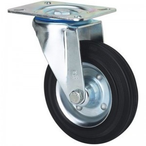 Rueda ALEX giratoria 10ZV160-BSR goma negra con rodillos - 2-0231