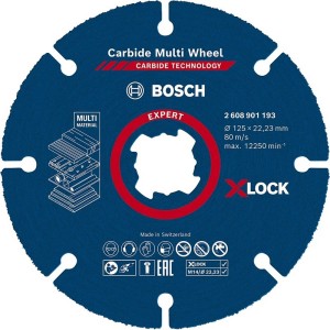Disco de corte BOSCH Expert Carbide Multi Wheel X-LOCK de 125 mm, 22,23 mm - EXPERT 2608901193