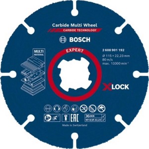 Disco de corte BOSCH EXPERT Carbide Multi Wheel X-LOCK de 115 mm, 22,23 mm - 2608901192